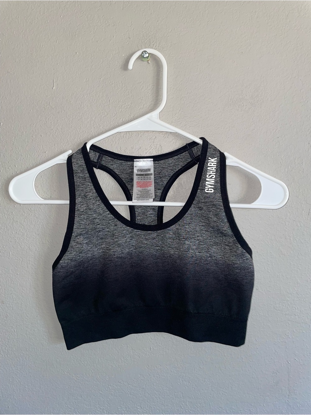 Gymshark Black to Gray Ombre Seamless Racerback Sports Bra
